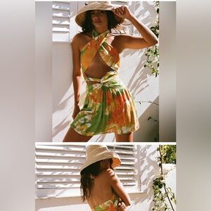 Floral Halter Neck Dress